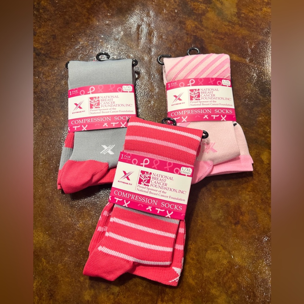 3 pairs Breast cancer compression socks
